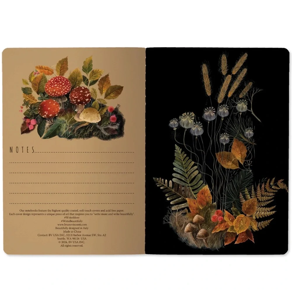 Set of 2 Gorgeous Gold Foil Detailed Soft Touch Notebook Journals - lovely gift!